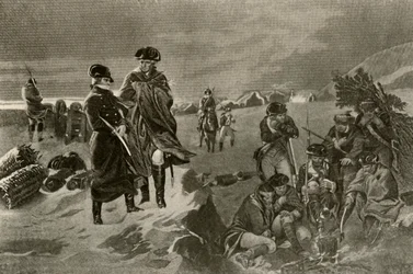 Lägret i Valley Forge. Officerskappor och holländska filtar för soldater, c1777, 1937.