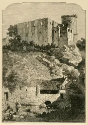 Slottet i Falaise och fontänen i Arlette, 1890.