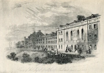 The Chapel and Schools, Fulneck nära Leeds, 1800-talet, 1947.