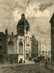 Kyrkan St. Benet Fink, från en gammal vy, 1897.