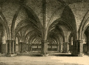 The Church of St. Faith, The Crypt of Old St. Pauls, från en vy av Hollar, 1897.