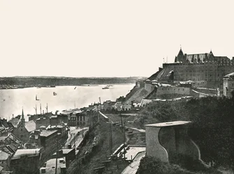 Citadellet och St Lawrence-floden, Quebec, Kanada, 1895.