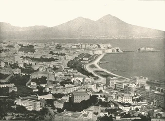 Staden, bukten och Vesuvius, Neapel, Italien, 1895.