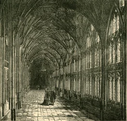 The Cloisters of Gloucester Cathedral, 1898.