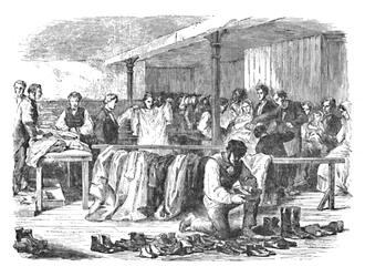 The Cotton Famine: Distribution of Clothes to Operatives, Manchester, 1904