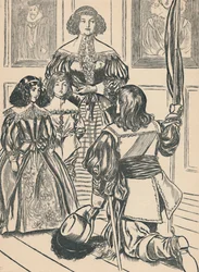 Grevinnan tar emot banderollerna, c1907