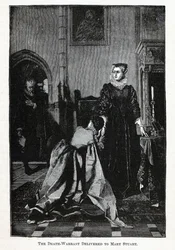 Dödsdomen levererad till Mary Stuart, 1882