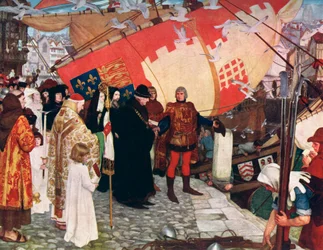 John och Sebastian Cabots avgång...på deras första upptäcktsresa 1497, 1906