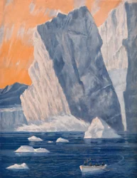 Den dramatiska födelsen av ett jättelikt isberg, 1935