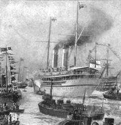 The Duke of Cornwall and Yorks Colonial Tour... Avgång av Ophir från Portsmouth, 1901.