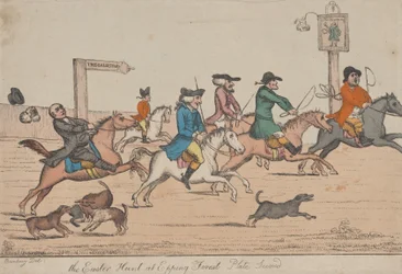 Påskjakten i Epping Forest, Plate Second, ca. 1810.