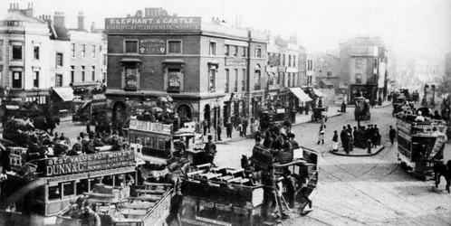 Elefanten och slottet under hästspårvagnens tid, London, 1926-1927