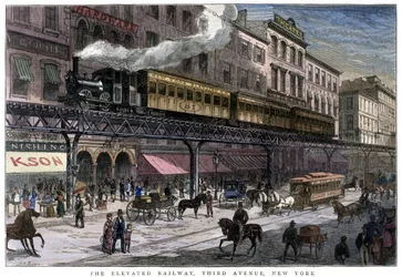 The Elevated Railway, Third Avenue, New York, 1879
