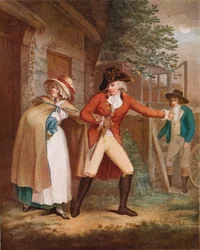 The Elopement: Laetitia Lydia förförd från sina vänner under ett löfte om äktenskap, 1789, 1925