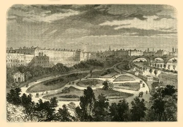 The Bankment, från Charing Cross Bridge, 1881.