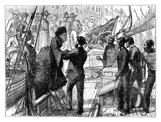 Den franska kejsarinnan går ombord på gasellen, 1870 sent 1800-tal
