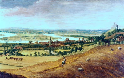 The Environs of London från Greenwich, c1620-1630