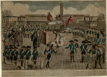 Avrättningen av Marie Antoinette på Place de la Révolution den 16 oktober 1793, cirka 1793