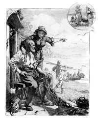 Fisher Folks Harvest. Makrill in the Bay, Sketch in South Devon, 1882