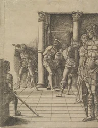 Flagelationen, med trottoaren, ca. 1475-80.