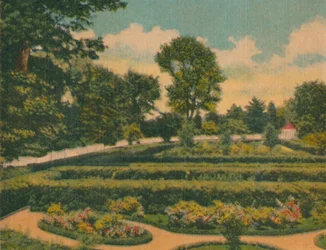 Blomsterträdgården, utsikt över västra änden, 1946