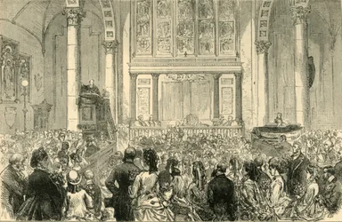 Blomsterpredikan i St. Catherine Cree-kyrkan, c1872.