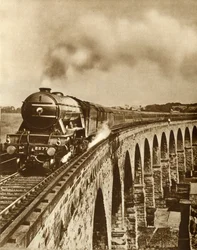 The Flying Scotsman... non-stop löpning mellan Kings Cross och Newcastle, 11 juli 1927, 1935.