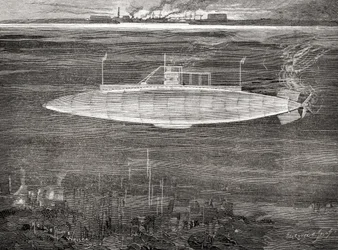 Den franska marinens ubåt Gustave Zédé, som sjösattes 1900.