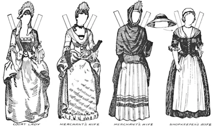 The Gallery of British Costume: Some of the Dresses Worn in Annes Reign, c1934