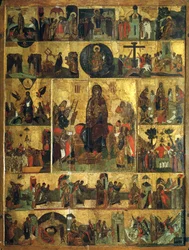 The Glorification of the Virgin, Akathist Hymn to the Most Heotokos, 1300-talet