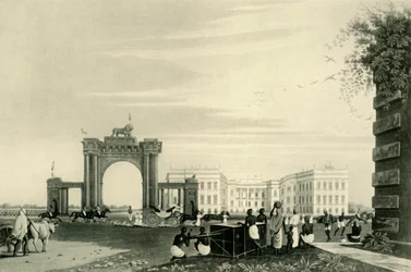 Generalguvernören och kroppsvakten utanför regeringshuset, 1820, 1925.