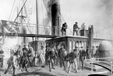 The Great Eastern återvinner den förlorade Atlantkabeln, 1866, c1920