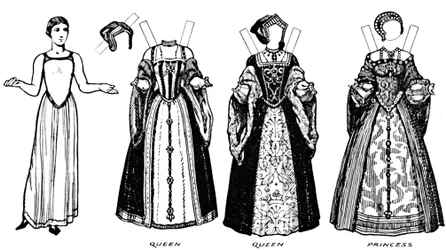 The Great Gallery of British Costume: Klänning som bärs i Henry The Eighths Time, c1934