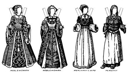 The Great Gallery of British Costume: Klänning som bärs i Henry The Eighths Time, c1934