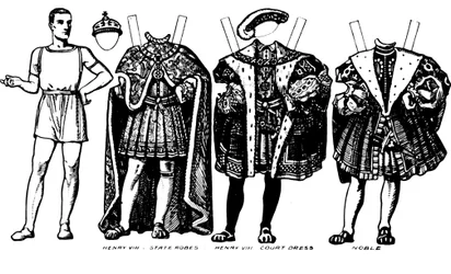 The Great Gallery of British Costume: Klänning som bärs i Henry The Eighths Time, c1934