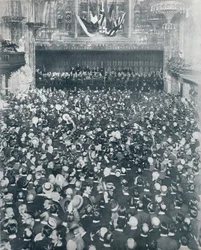 Det stora rekryteringsmötet i London Guildhall, 1914