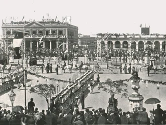 Stora torget på en festdag, Montevideo, Uruguay, 1895.