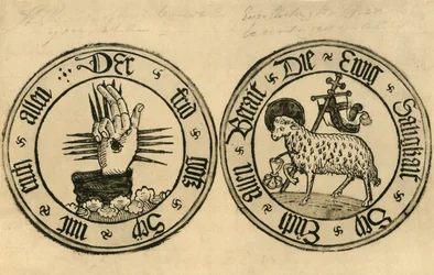 Guds hand och Agnus Dei, 1915.