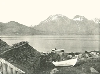 Hardangerfjorden vid Rosendal, Norge, 1895.