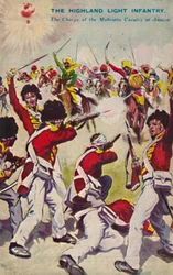 Highland Light Infantry. Anfallet för Mahratta-kavalleriet vid Assaye, 1803, 1939