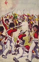 Highland Light Infantry. Anfallet för Mahratta-kavalleriet vid Assaye, 1803, 1939