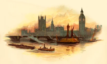 The Houses of Parliament, Westminster, London, c1890.