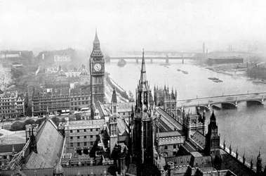 The Houses of Parliament, sett från Victoria Tower, Westminster, London, c1905