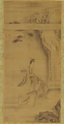 Den odödliga Ma Gu med en hjort, Qing-dynastin, 1700-talet.