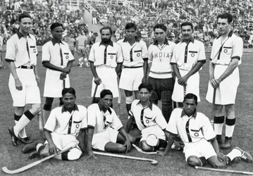 Det indiska hockeylaget, vinnare av guldmedalj, Olympiska spelen i Berlin, 1936