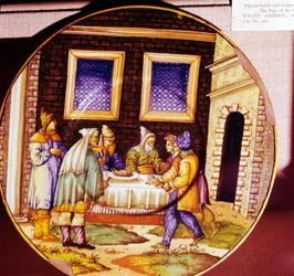 The Institution of Passover, italiensk lergodsplatta från Urbino, c1540-1545