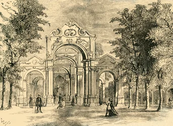 The Italian Walk, Vauxhall Gardens, c1878.