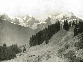 Jungfrau och hennes grannar, Schweiz, 1895.