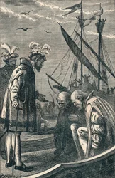 Kungen besöker Vasco da Gama, 1904