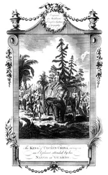 Kungen av Cochinchina rider på en elefant, c1700-talet